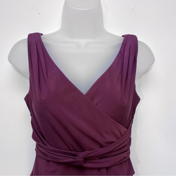 WHBM Instantly Slimming Twist-Detail Sheath Dress Purple Size 4P Petite - Picture 4 of 14